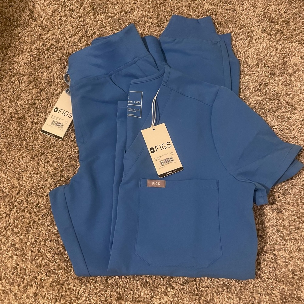 Figs XXS Catarina/XXS High-waisted Petite Capri Blue scrubs